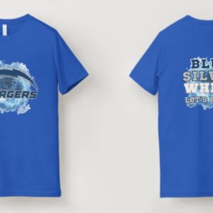 Blue Silver White Lets Fight! CMFA Youth tee